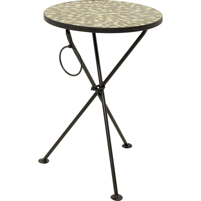 Bijzettafel Clack Mosaic Ø35cm groen en bruin Kare Design