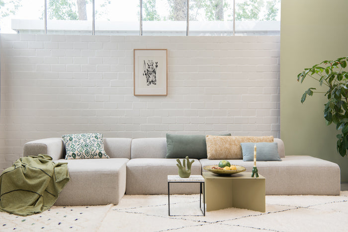 4x6 sofa - X6 madly modular set F links beige melange - 378 cm