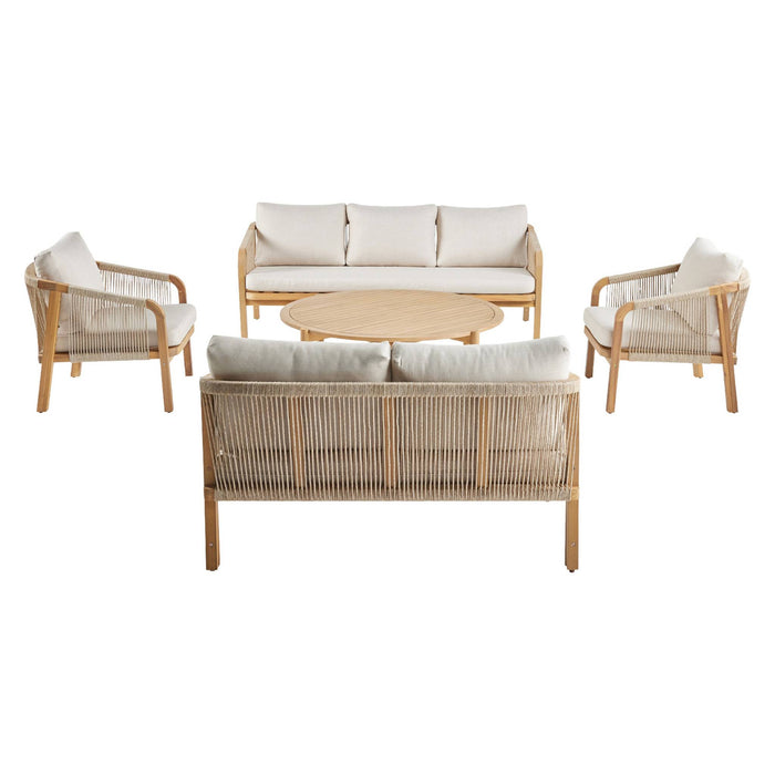 sweeek - Tuinset van acaciahout en touwen, 7 plaatsen