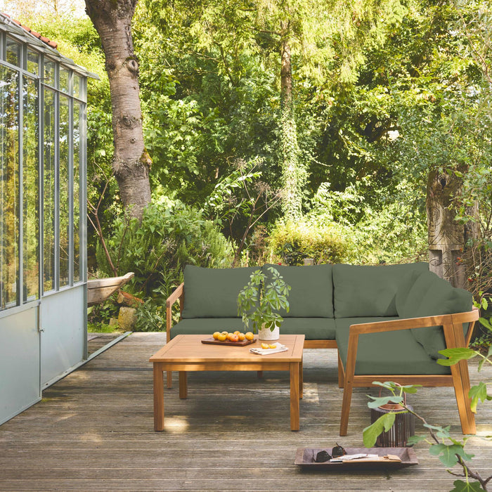 sweeek - Hoek tuinset van acacia voor 5 personen