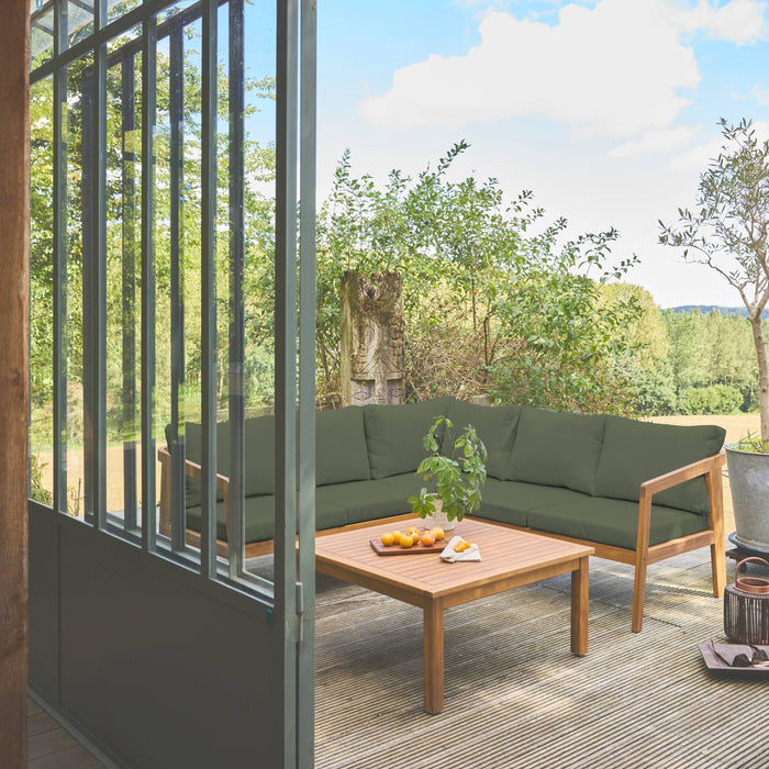 sweeek - Hoek tuinset van acacia voor 5 personen