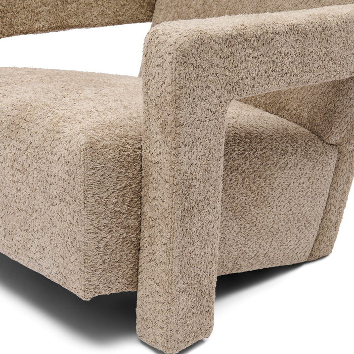 Rivièra Maison - Luxe Fauteuil in S97 - Soft Walnut van Polyester en Rubberwood, 70x90x72 cm