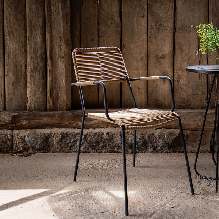 Nest outdoor Jana aluminium tuinstoel naturel - met armleuningen