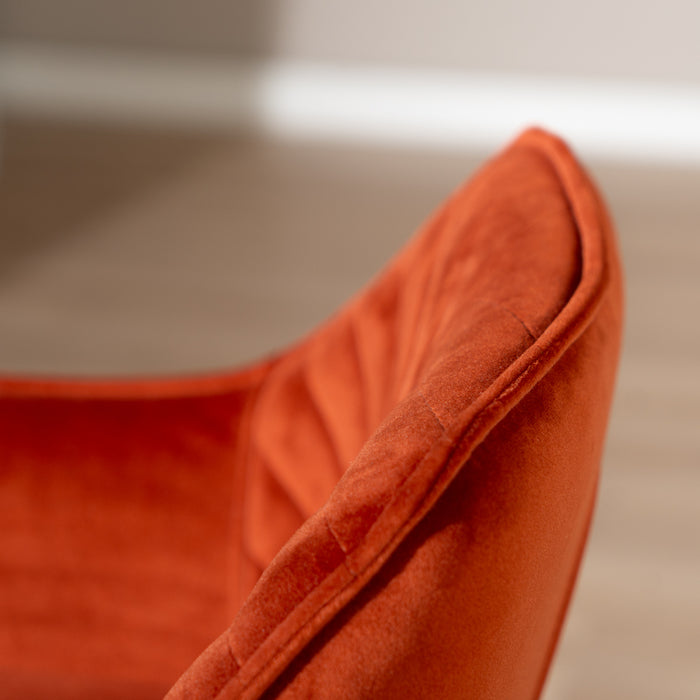 Bronx71 Velvet barkruk Fiona koper 65-78 cm - Barkrukken set van 4