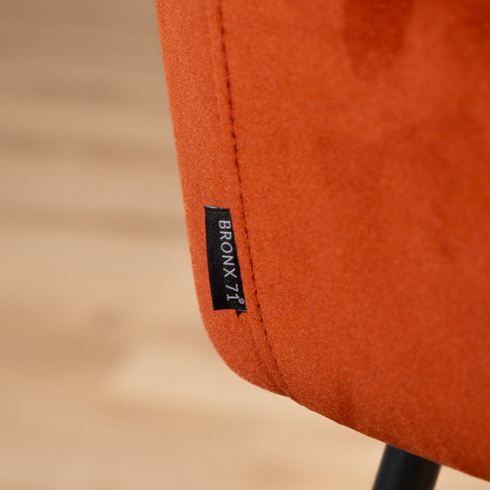 Bronx71 Velvet barkruk Fiona koper 65-78 cm - Barkrukken set van 4