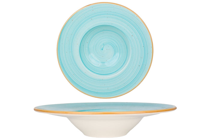 Bonna Pastabord - Aqua - Porselein - 28 cm (400cc) - set van 2