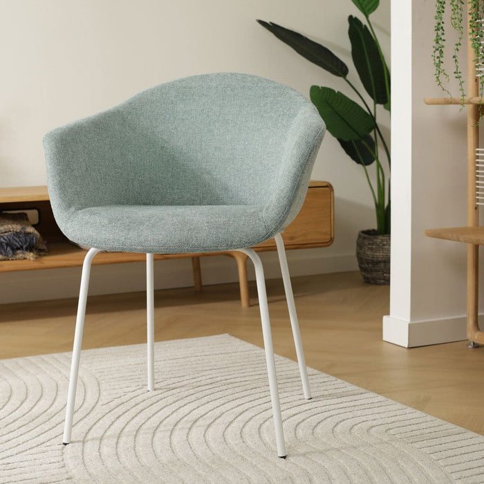 Nolon Nora-Otis Eetkamerstoel Zacht Groen - met Armleuning - Wit