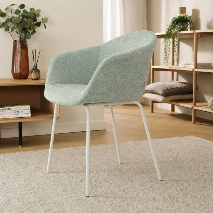 Nolon Nora-Otis Eetkamerstoel Zacht Groen - met Armleuning - Wit