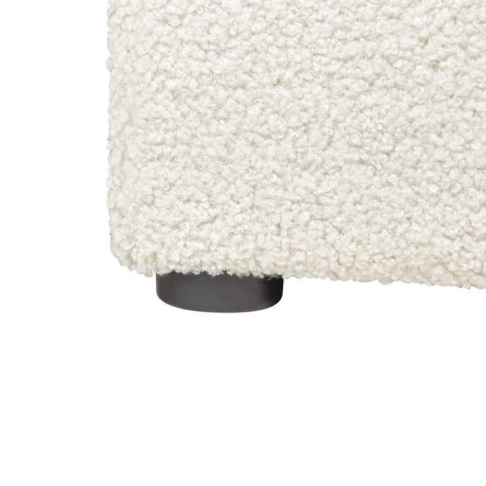 Beliani - DINAN - Eenpersoonsbed - Gebroken wit - 90 x 200 cm - Bouclé