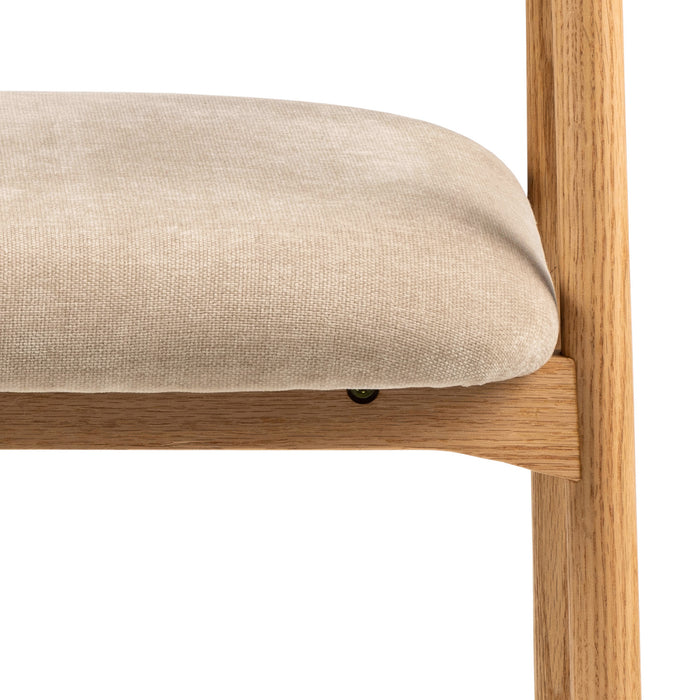 by fonQ Nordic Eetkamerstoel - Eikenhout - Beige