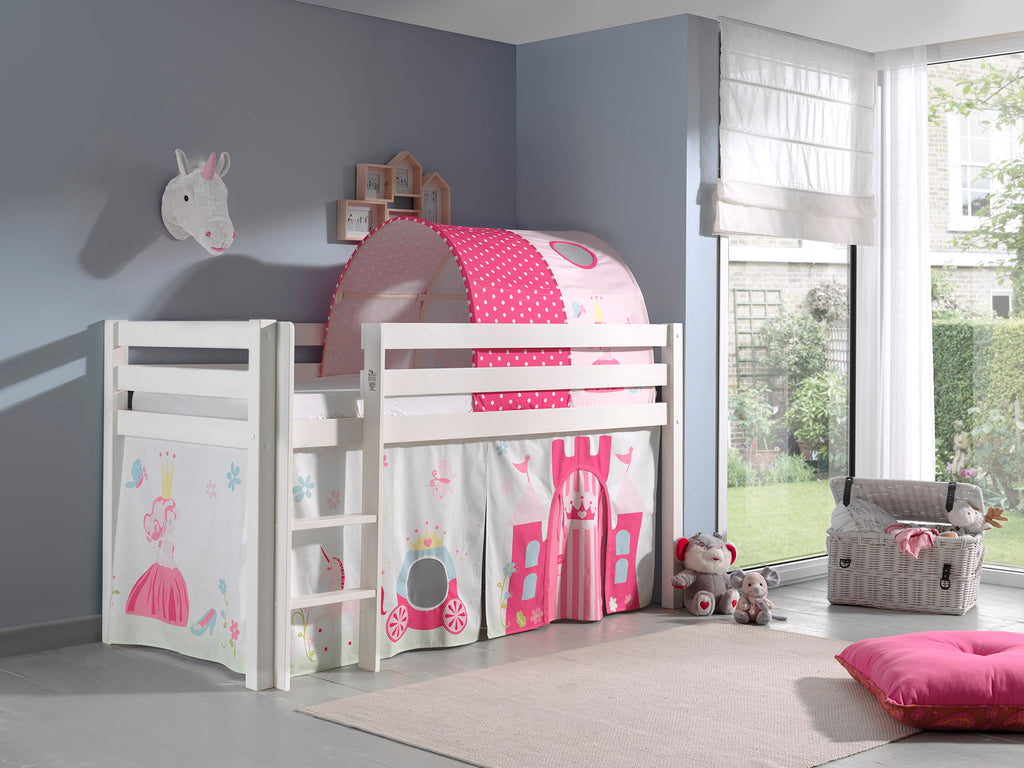 Vipack Pino hoogslaper met tunnel Princess - wit