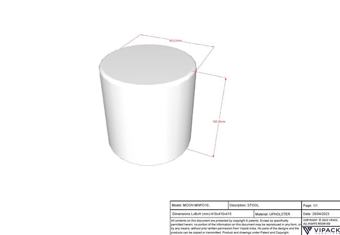 Vipack Moon Poef Bouclé - wit