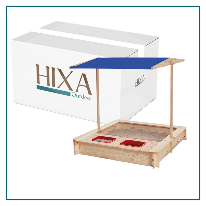 HIXA Afsluitbare Zandbak voor Kinderen met Overkapping Deksel Hout...