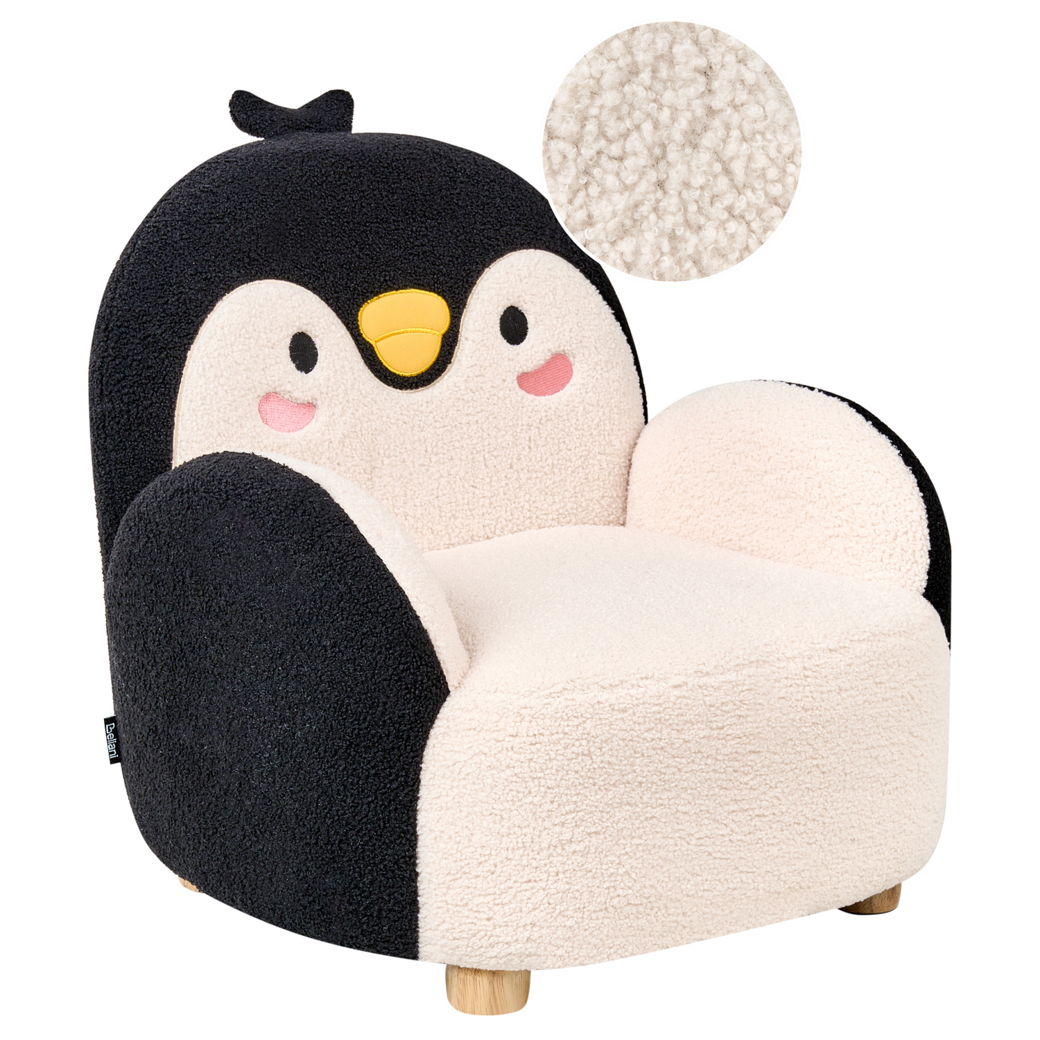 Beliani - FYN - Kinderfauteuil - Zwart - Bouclé