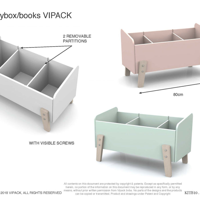 LUCEVI - Kiddy Speelkoffer - Speelgoedkist - Hout - Roze - 80x39x48cm