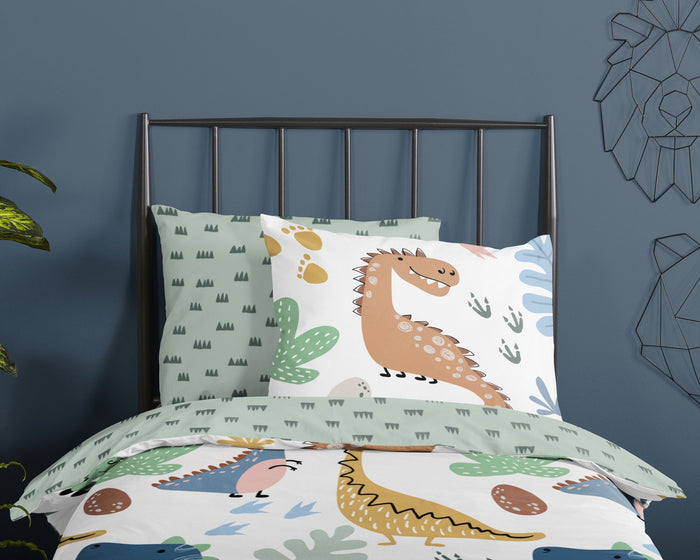 Kinder Dekbedovertrek Good Morning Katoen Dino 2 - multi 140x200|220cm