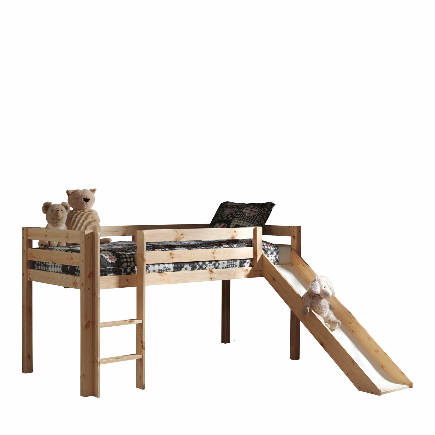 LUCEVI - Pino Halfhoogslaper met Glijbaan 90x200cm - Beige - H115CM