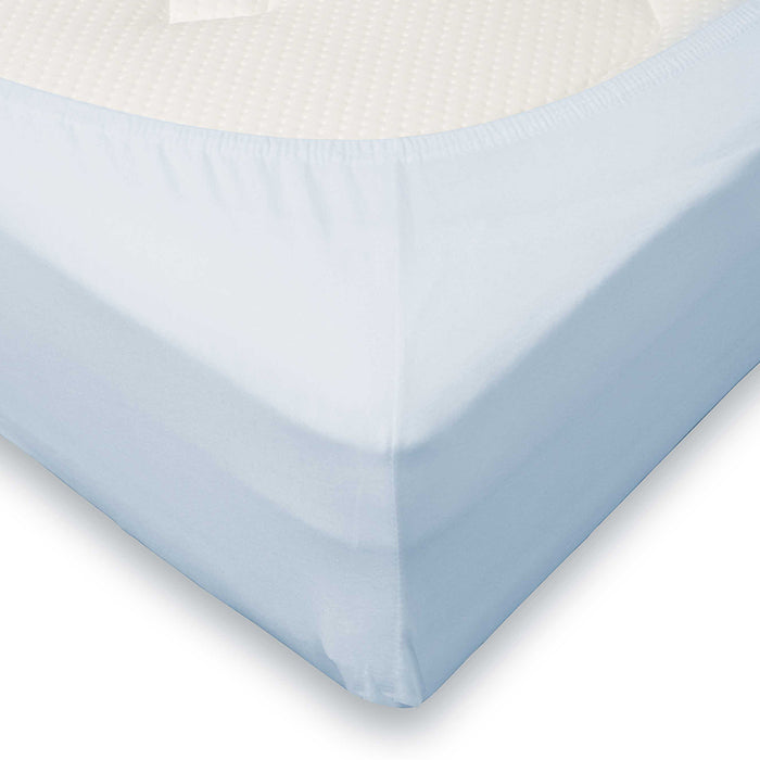 LINNICK Ledikant Baby Hoeslaken Jersey Katoen - licht blauw 70x140
