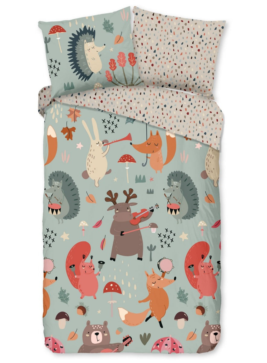 Kinder Dekbedovertrek Good Morning Katoen Bos - multi 140x200|220cm