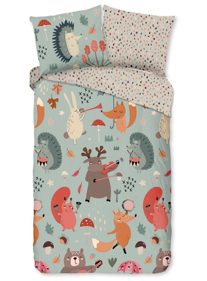 Kinder Dekbedovertrek Good Morning Katoen Bos - multi 140x200|220cm