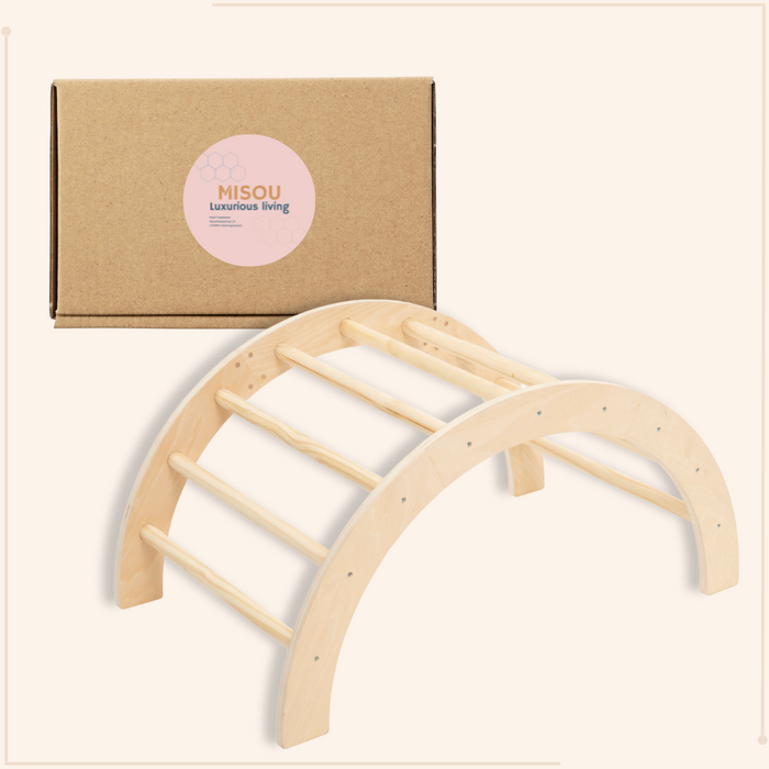 MISOU Klimboog Montessori Klimrek Klimframe Peuter 81x40,5x62,5cm Hout