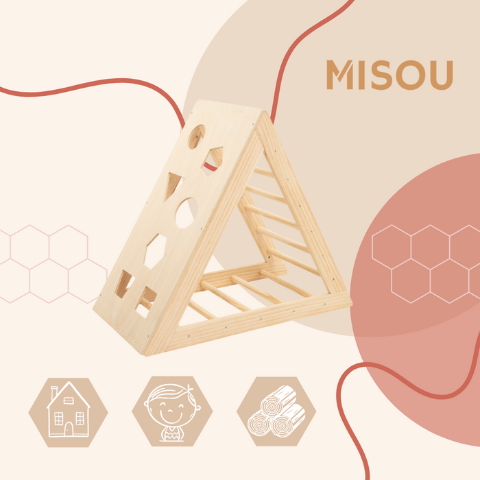 MISOU Pikler Klimboog Montessori Triangle Klimframe Baby 78x43,5x90...