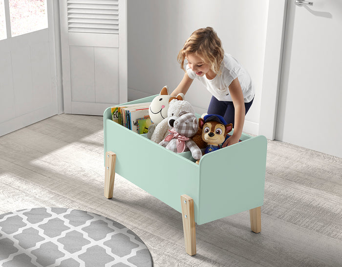 LUCEVI - Kiddy Speelkoffer - Speelgoedkist - Hout - Groen - 80x39x48cm