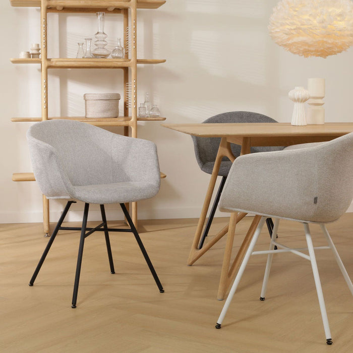 Nolon Noa-Otis eetkamerstoel lichtgrijs - met armleuning - wit