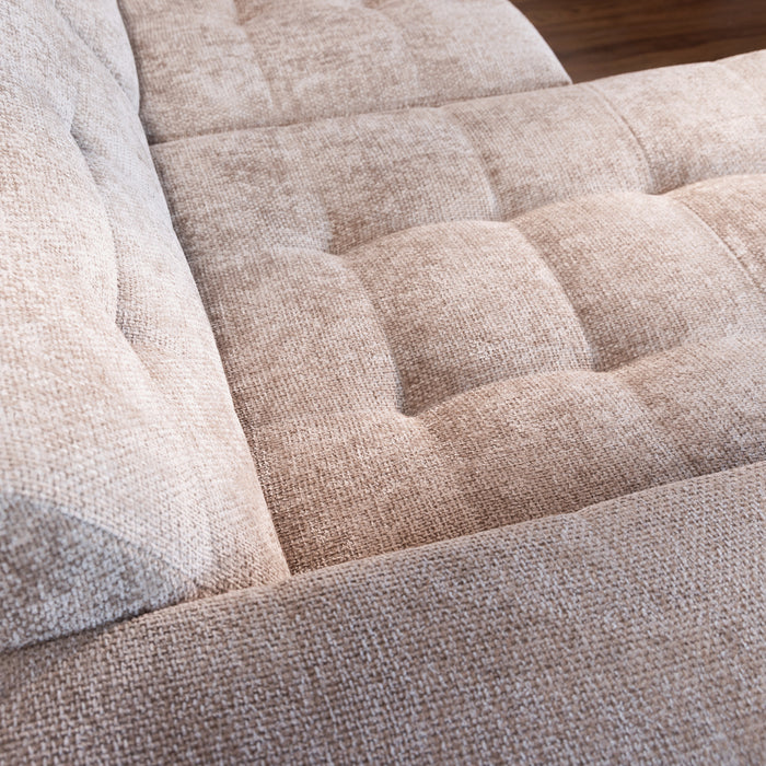 Cosmopolitan Design Chicago Hoekbank met Chaise Longue Links - Chenille - Lichtbeige