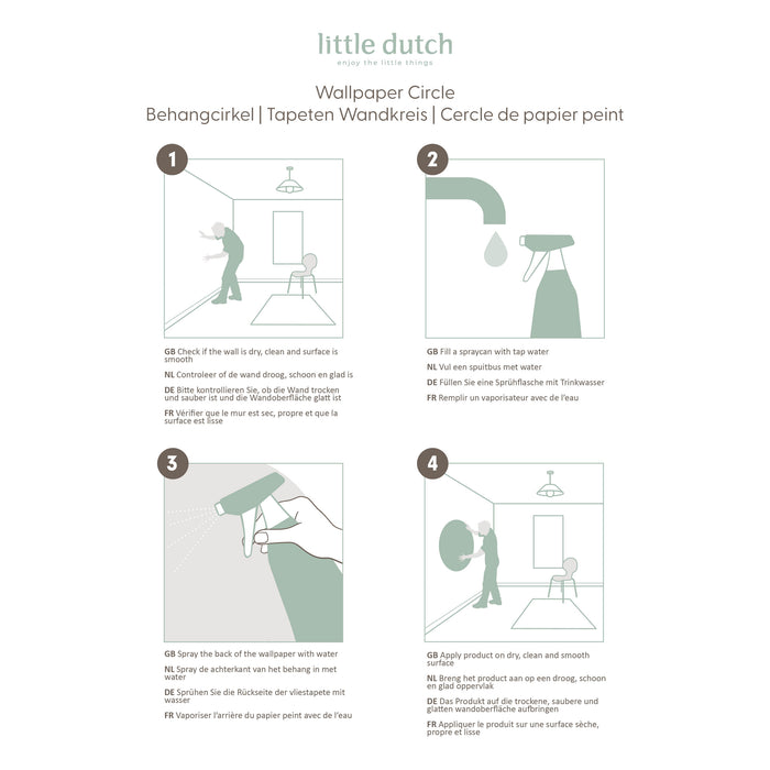 Little Dutch Little Farm Behangcirkel - Dieren - 1m - Groen