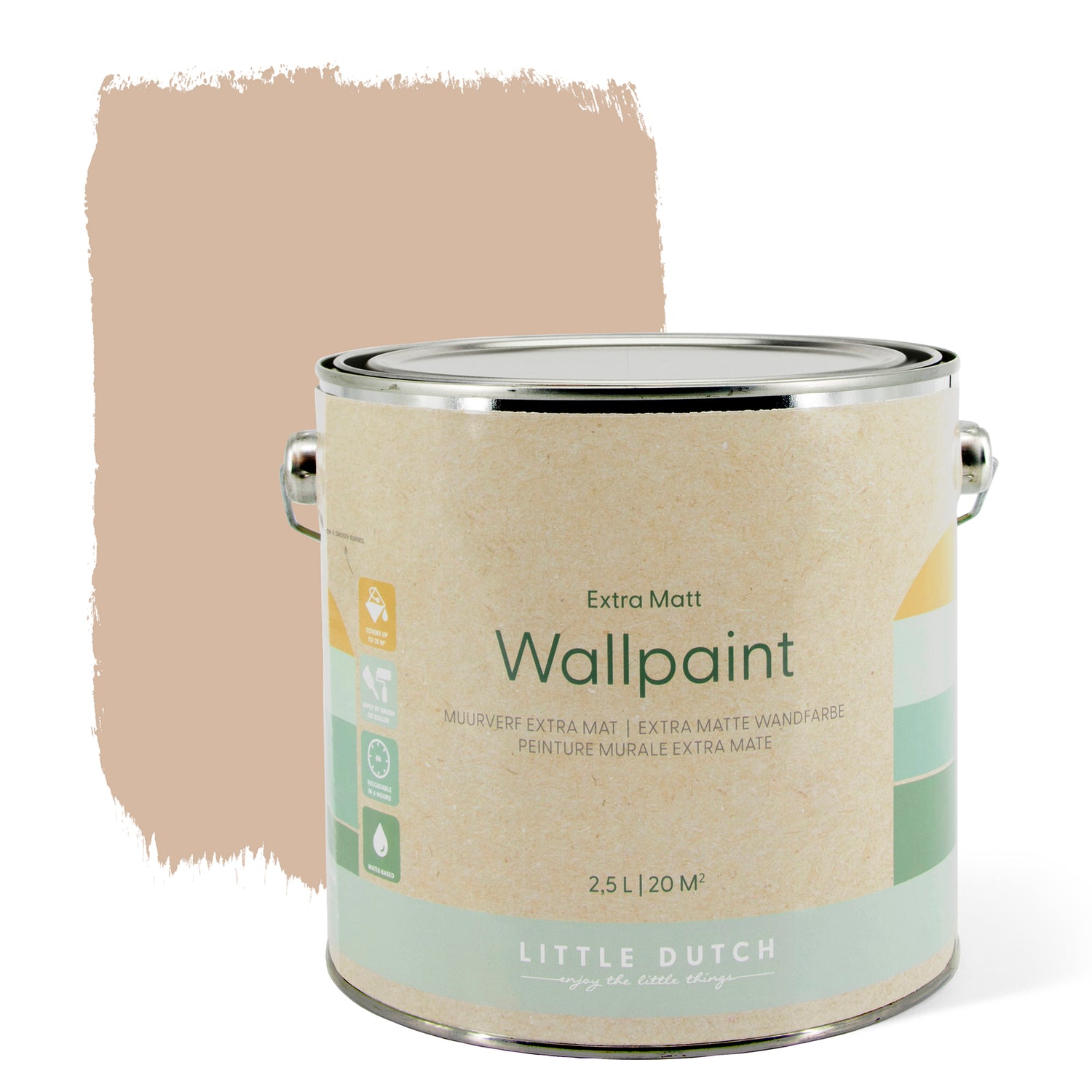 Little Dutch Pure Beige Muurverf - 2,5 Liter - Beige - Mat