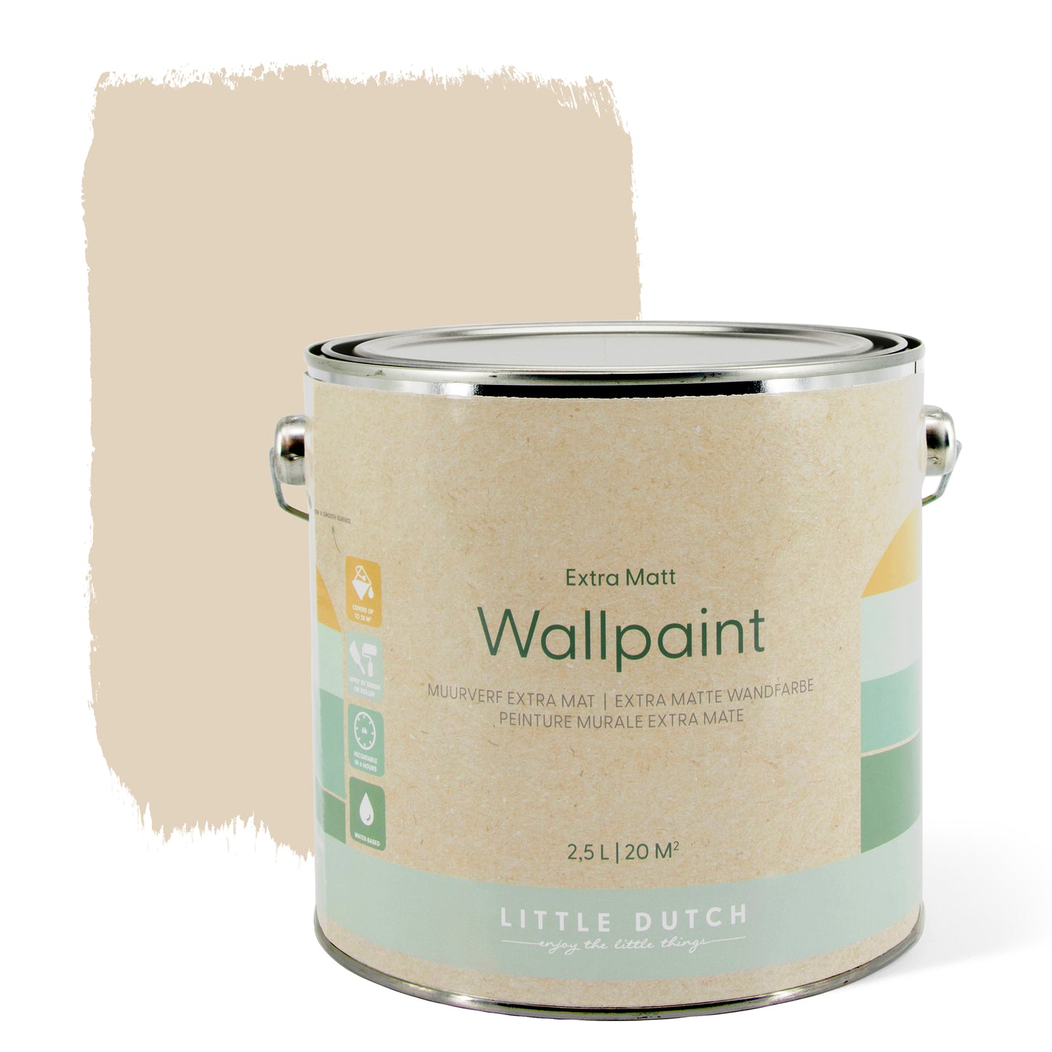 Little Dutch Faded Beige Muurverf - 2,5 Liter - Beige - Mat