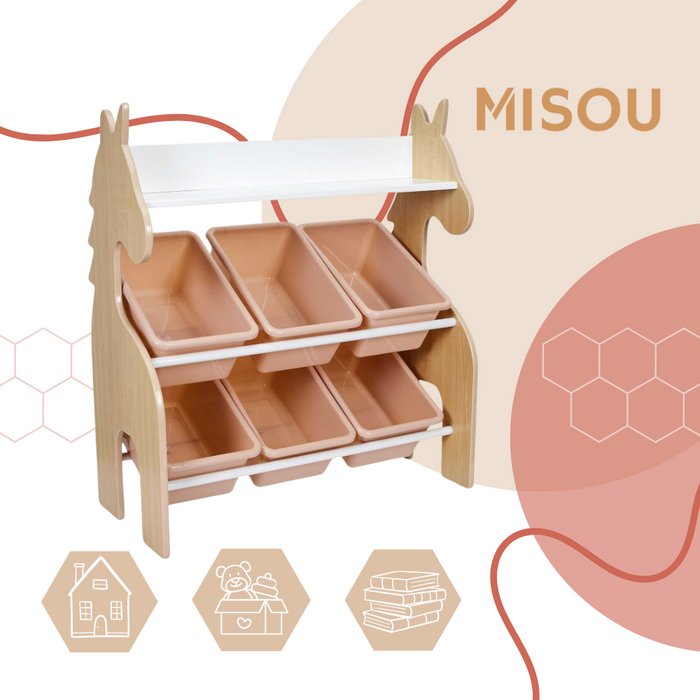 MISOU Speelgoedkast Kinderen Opbergkast met 6 Bakken Meisjes Kinder...
