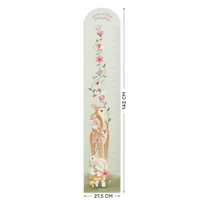 Little Dutch Fairy Garden Groeimeter Muursticker - 142x27,5cm - Dieren