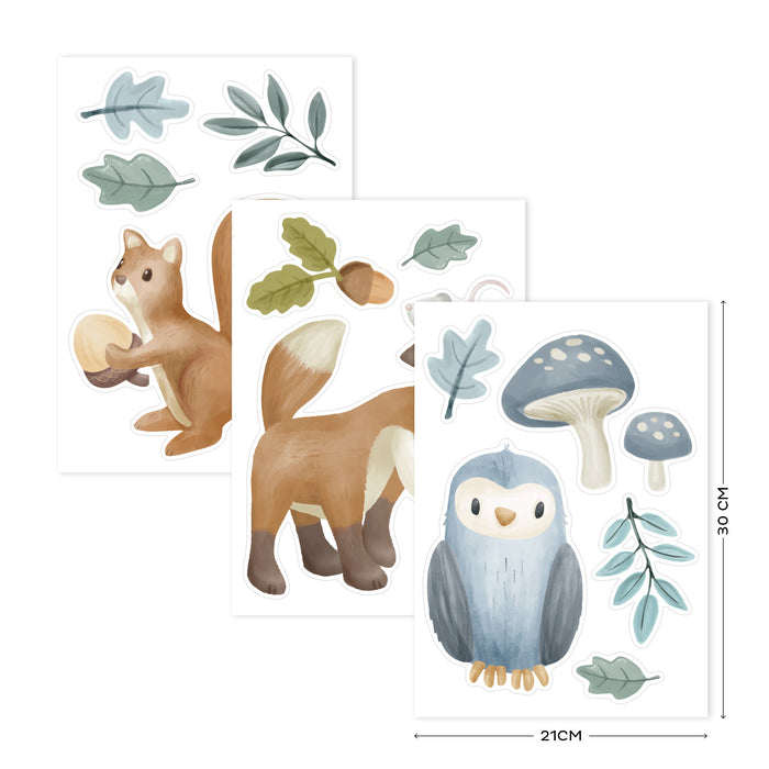 Little Dutch Forest Friends Muurstickers - 21x30cm - Dieren en Bos