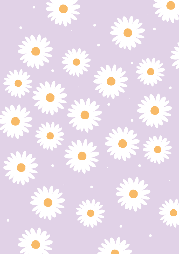 Wallified - Purple Daisy's Poster - Wallified - Kinderen - Poster -