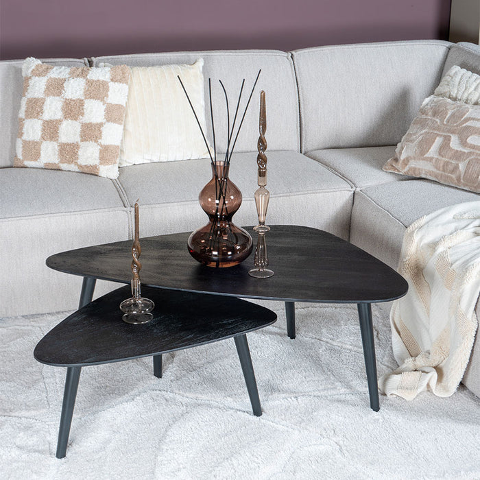 Home67 - Salontafel Jamal - Zwart Mangohout - Set van 2