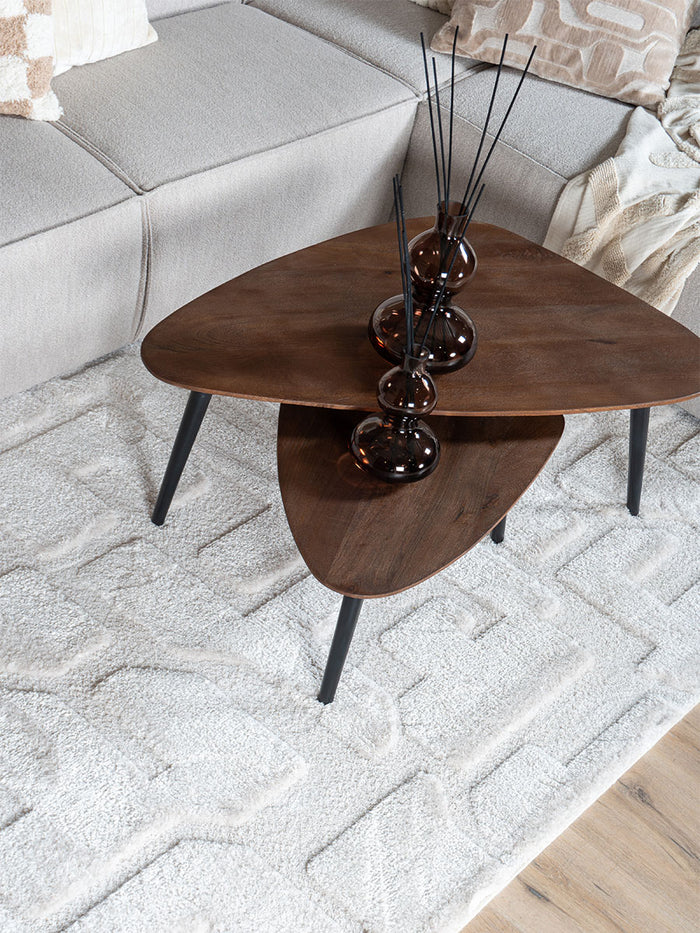 Home67 - Salontafel Jamal - Espresso Mangohout - Set van 2