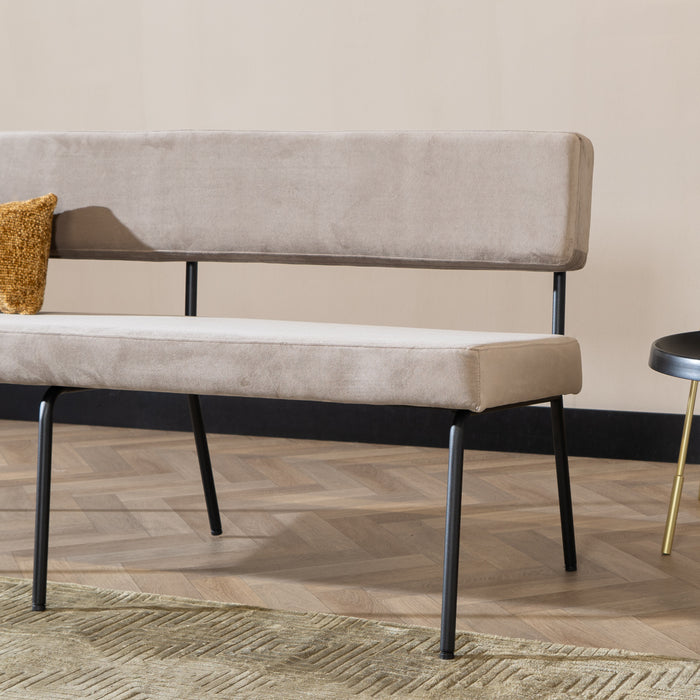 Bronx71 Velvet eetkamerbank Espen taupe 160 cm