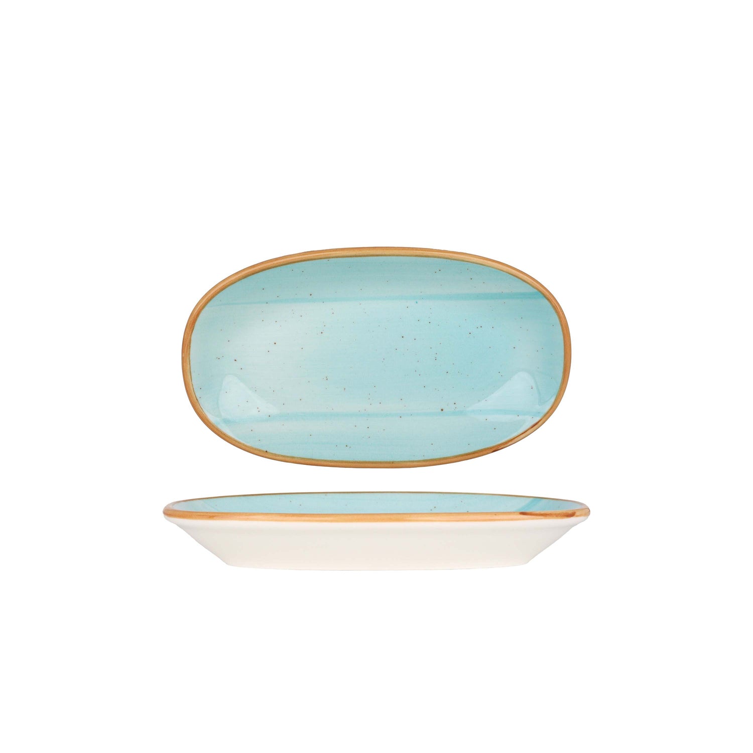 Bonna Serveerschaal - Aqua - Porselein - 19x11 cm - set van 2