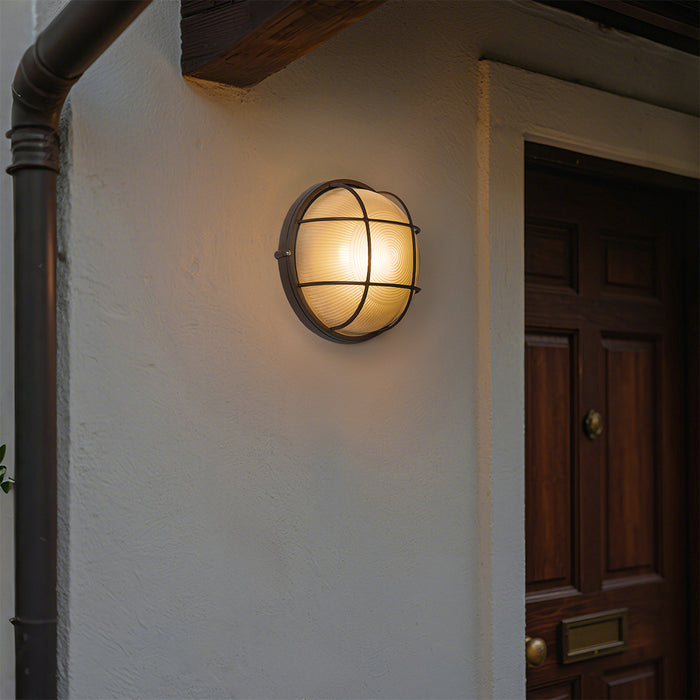 QAZQA Industriële buitenwandlamp roestbruin IP44 - Hanneke