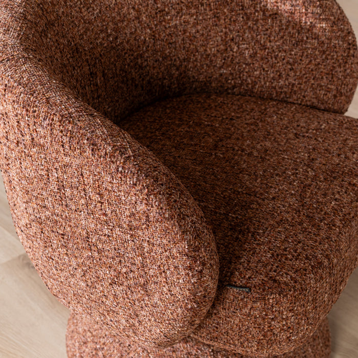 Bronx71 Fauteuil Lenn draaibaar chenille koper