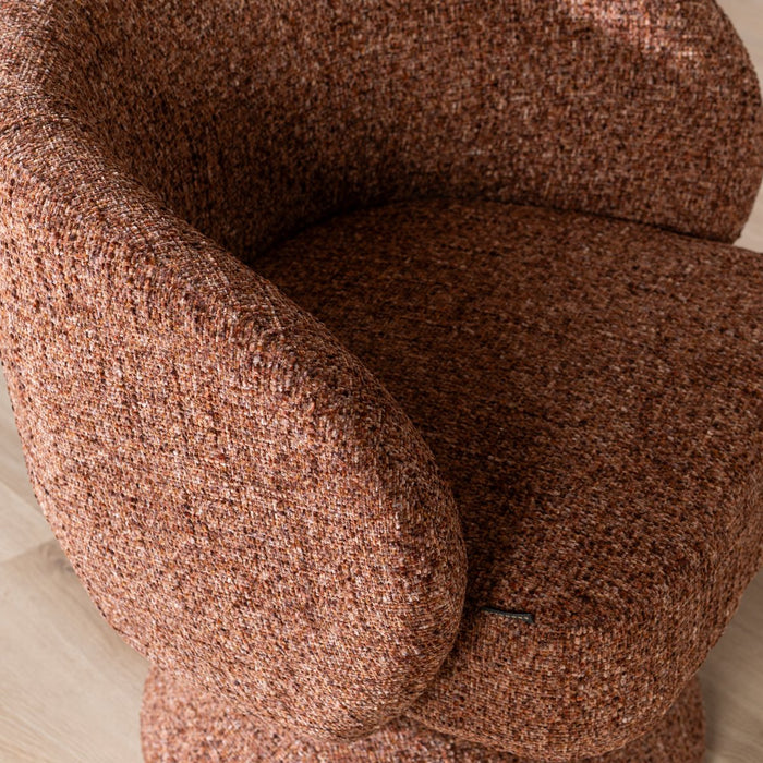 Bronx71 Fauteuil Lenn draaibaar chenille koper