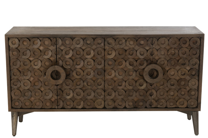 J-line - Buffet 4 Deuren Mangohout|mdf Bruin - 152x45x83cm