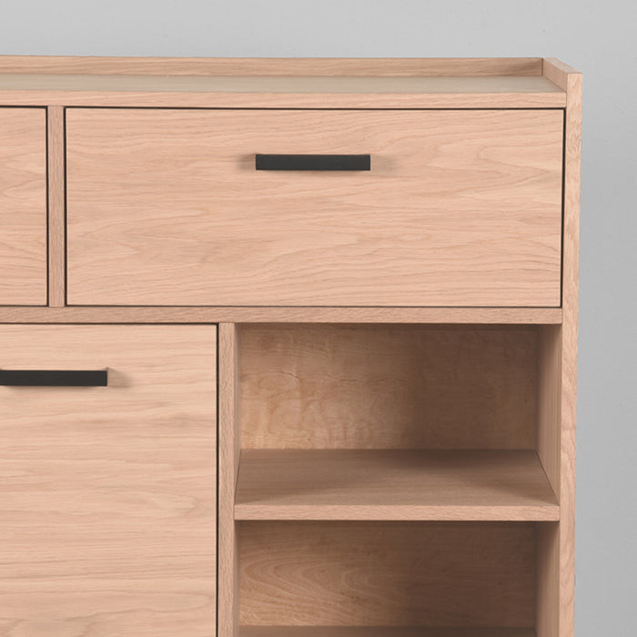 LABEL51 - Hoge Kast Cali - Naturel Eiken - Zwart Metaal