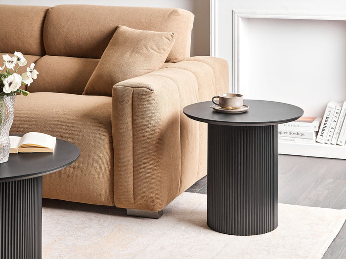 Beliani - LEONA - Bijzettafel - Zwart - MDF