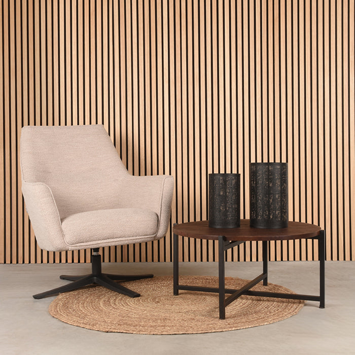 LABEL51 - Salontafel Dox - Espresso Mangohout - Zwart Metaal