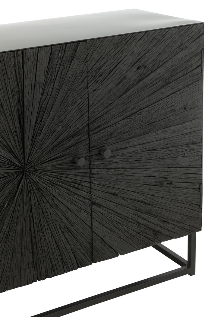 J-line - Buffetkast Shanil Hout|ijzer Zwart - 120x38x81cm