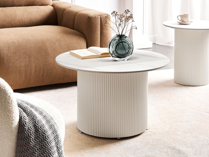Beliani - LEONA - Salontafel - Lichtbeige - Gesinterde steen