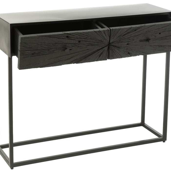 J-Line console Shanil - hout|ijzer - zwart